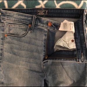 Darkish Washed Skinny, High-Wasted Jeans